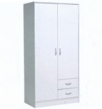 armoire balnche penderie 2 portes battante