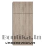 armoire colonne de rangement  2 portes chêne