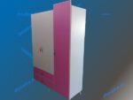 armoire blanc et rose pour enfant