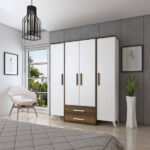 le dressing design et moderne SANDI armoire 4 portes battantes en 2 couleurs