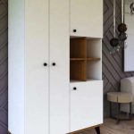 armoire bibliothèque 4 portes battante façade blanche