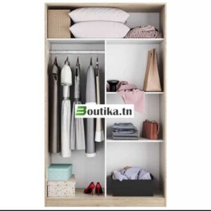 dressing ouvert interieur étagères et penderie