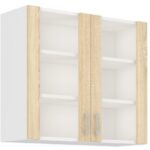 meuble haut 2 portes de cuisine sonoma avec façade enverre