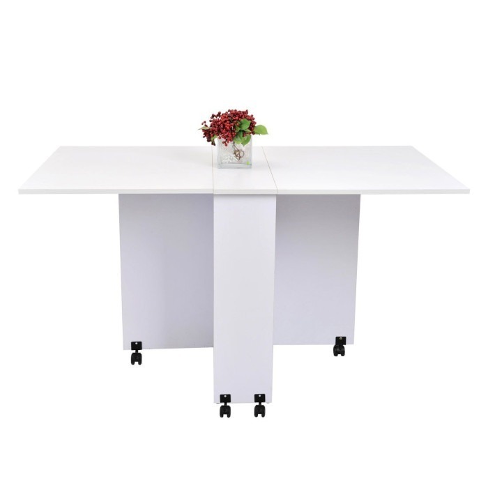 Table pliante de cuisine couleur blanche - table rabattable