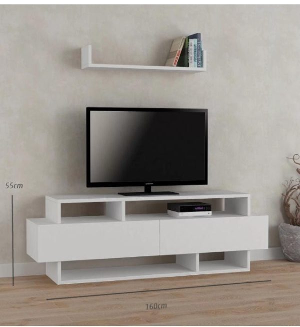 meuble tv moderne modèle bizerte blanc