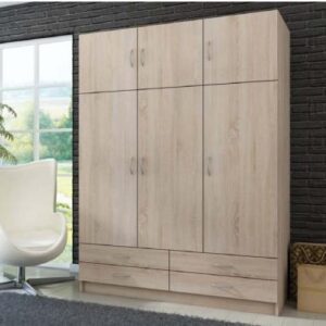 Armoire 6 portes avec 3 grandes portes et 3 petite