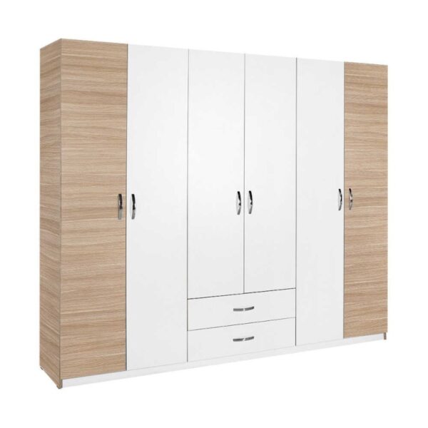 dressing-6-portes-2-tiroirs-blanche-beige-extérieur-2-tunisie Armoire dressing Tunisie 6 portes + 2 tiroirs