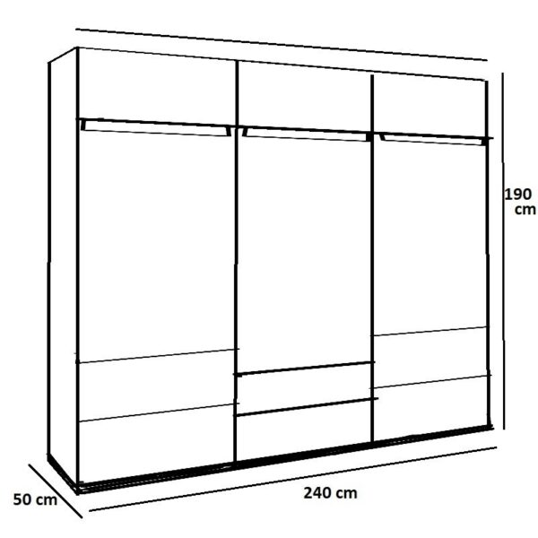 dressing-6-portes-2-tiroirs-blanche-beige-inttérieur-coque-2-tunisie Armoire chambre à coucher 6 portes – Image 5