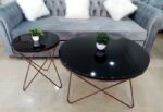 Lot de 2 table Berlin noir