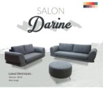salon Darine en gris 6 places