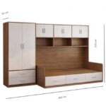 Lit coffre Mika  avec armoire et rangements