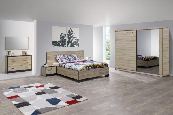 Chambre à coucher avec deux porte coulissante modèle Nostra fabriqué en Tunisie