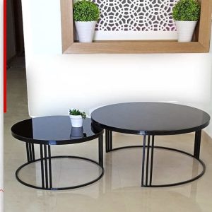 Ensemble table basse Carthage fabriquer en Tunisie couleur noire