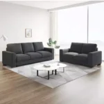 salon moderne gris foncé 5 places avec accoudoirs ,assises super rembourrées