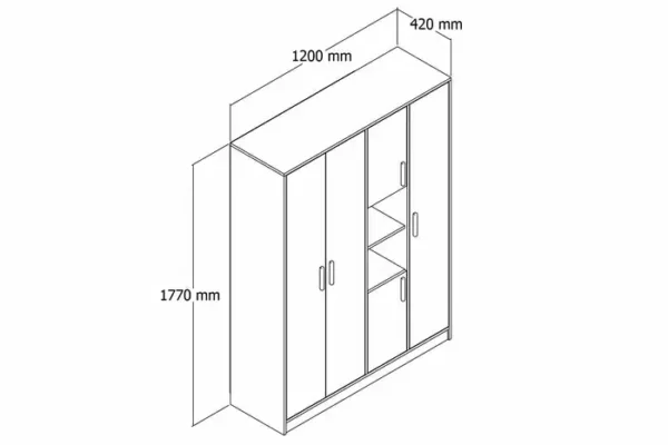 Petite armoire 4 portes rangement bibelot – Image 2