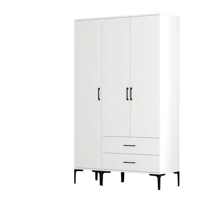 Armoire 3 portes blanches avec accessoires noir fabriquer en Tunisie