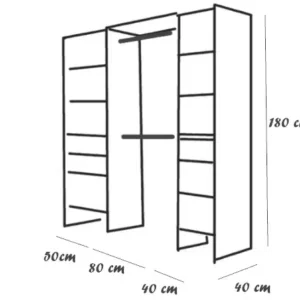 Dimension du dressing ouvert sans porte Maria