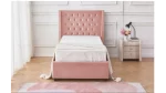 Profitez de ce choix de lit capitonné couleur rose