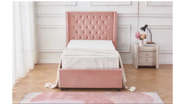 Profitez de ce choix de lit capitonné couleur rose