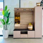 Meuble d'entrée 160 cm de large pouvant servir de meuble chaussures ou d'armoire de rangement