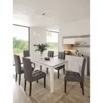 Salle à manger 6 places black and white fabriqué en Tunisie de toutes pièces