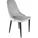Chaise scandinave Rocka de couleur grise Structure en acier peinture époxy pour salon de thé et salle à manger