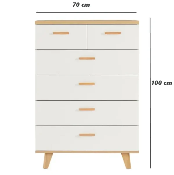 Dimensions de la commode 5 tiroirs Sonoma Tunisie