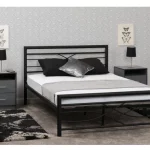 Lit 2 places métallique modèle bouclette couleur noire fabriqué en Tunisie