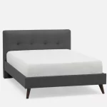 Lit capitonné de place en gris foncé