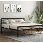 Lit métallique avec un ornement en fer forgé 2 places