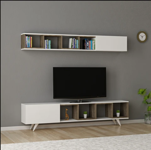 Meuble TV mural meuble plasma avec étagère suspendue