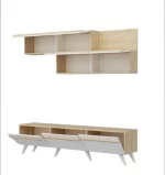 Table TV modèle Saturne en blanc modèle scandina fabricant Tunisie photos du meuble ouvert