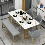 Salle à manger métallique couleur doré fabriqué en Tunisie