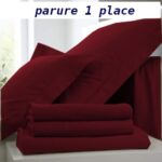 Parure de lit une place 90x190 rouge bordeaux