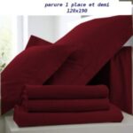 Parure de lit 120x190 rouge Bordeau meilleur prix en tunisien