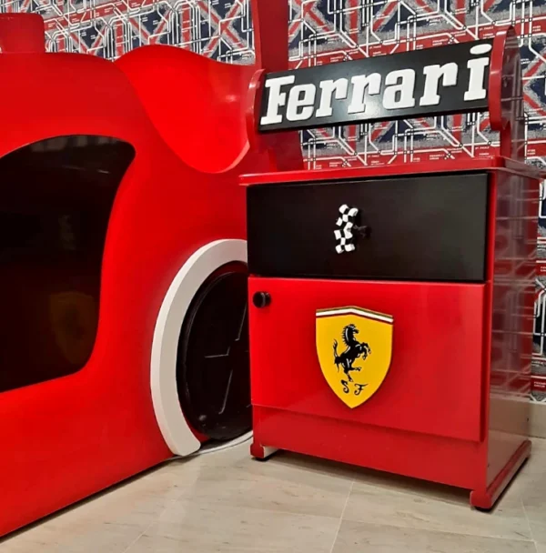 table de nuit de chambre d'enfant design ferrari