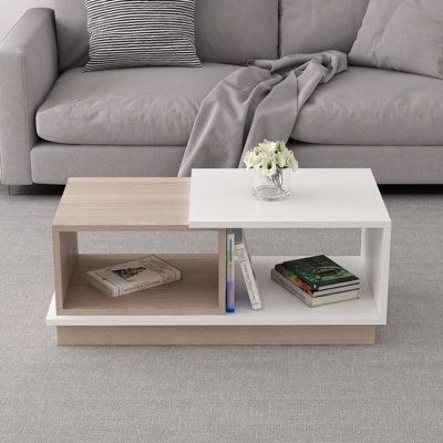 table-basse-beige-blanc table basse Riyana modèle 2025