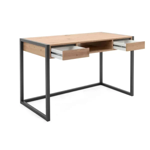 bureau meta en métal noir dimensions 110x60xh75