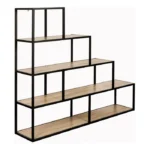 Etagère escalier métallique MDF stratifié et métallique