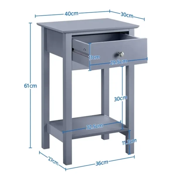 table de chevet moderne en bois couleur grise