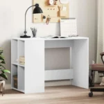 Bureau modèle DESK 120 cm couleur blanche avec 4 niches de rangement convien pour adulte et enfant