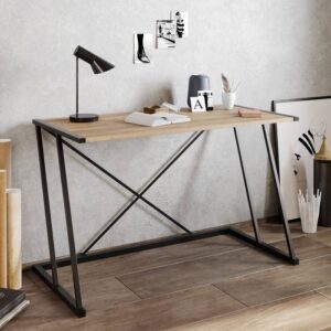 bureau simple 120x75 plateau MDF stratifié socle métallique