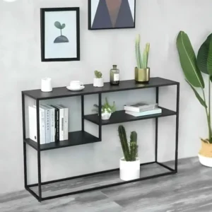Console étagère métallique noir dimension 100x120x30