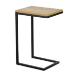 table d'appoint noire métal mdf stratifié
