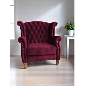 fauteuil royal couleur rouge bordeaux